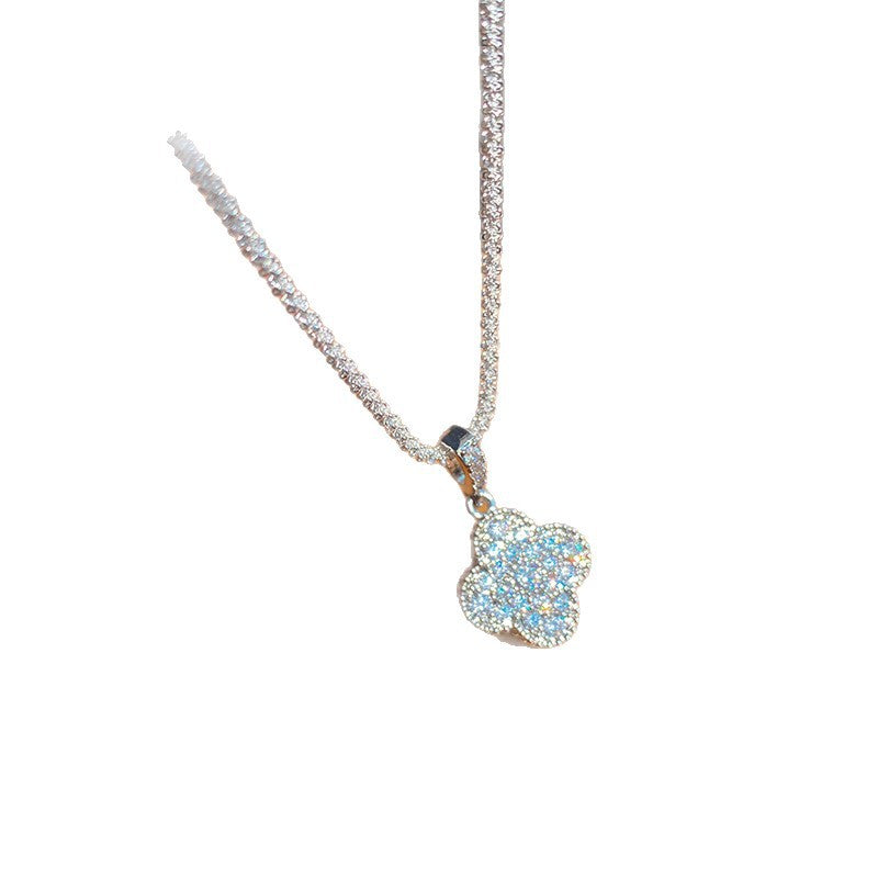 Sweet Sporty Animal Cubic Zirconia Pearl Pendant Titanium Steel Necklace for Unisex