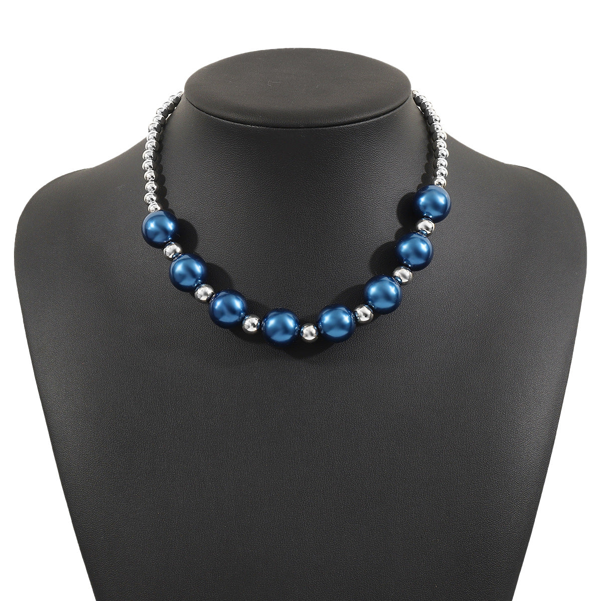 Collar minimalista geométrico con cuentas para mujer y hombre, colgante de resina estilo locket con cadena de serpiente