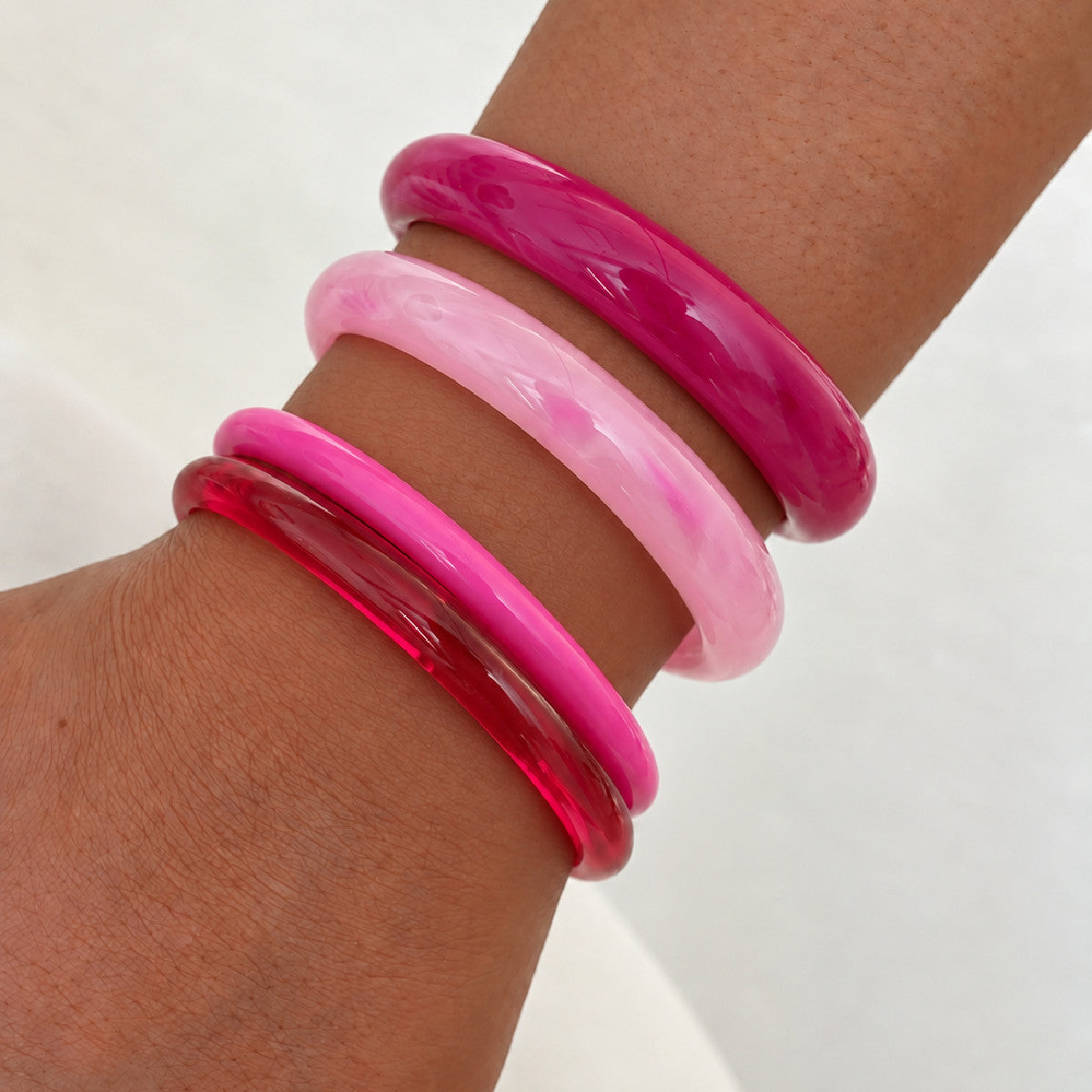 Fashion Gradient Geometric Resin Bangle Bracelet