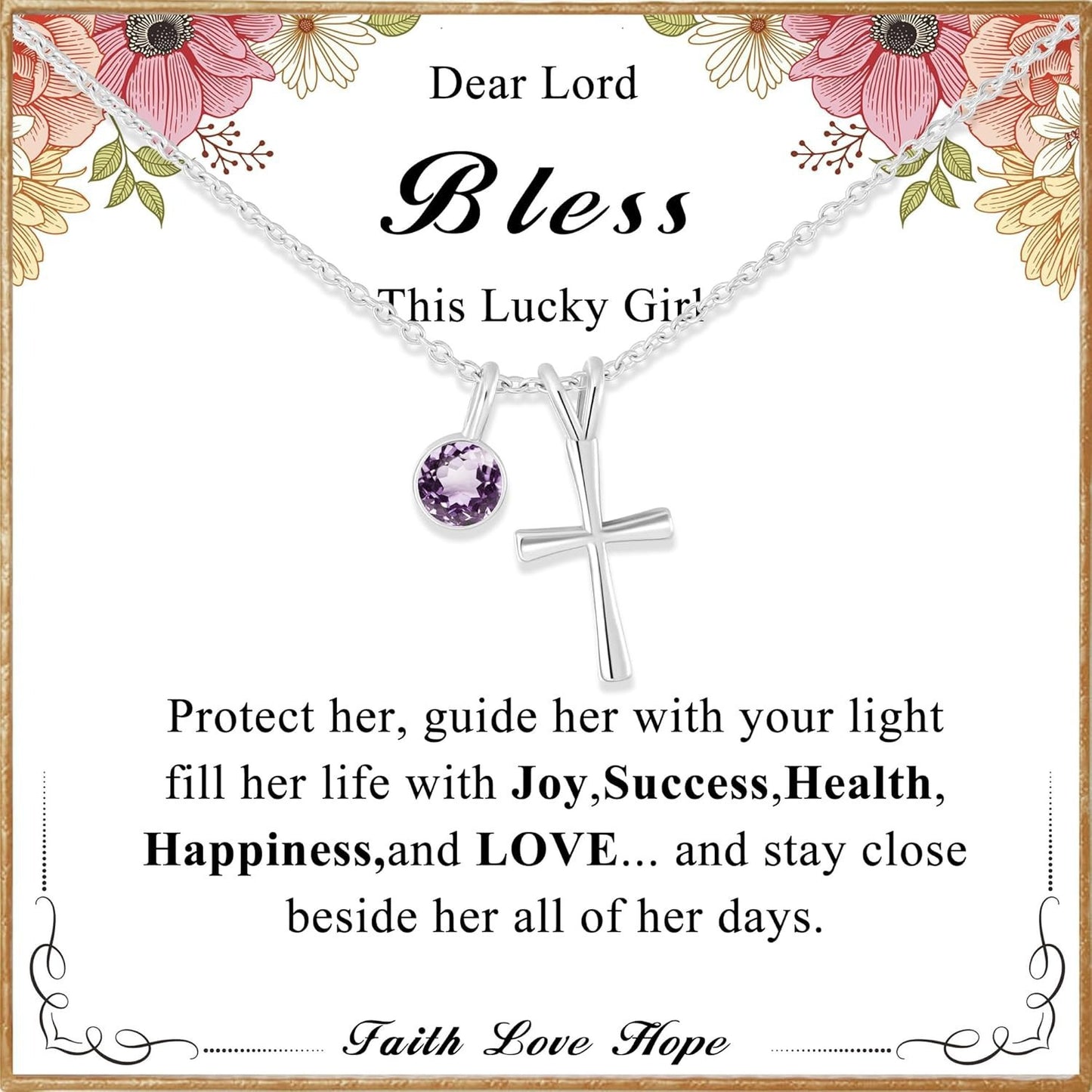 Sweet Geometric Cross Stainless Steel Pendant Brass Plated Necklace for Women