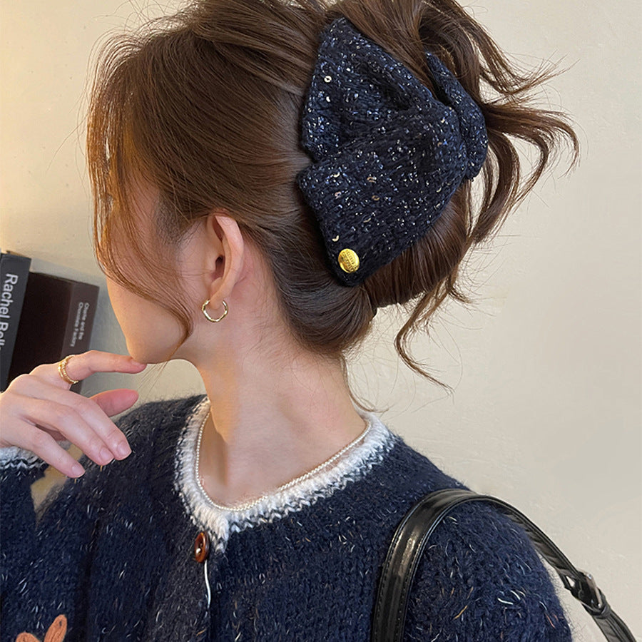 Pinza para el pelo elegante de acrílico y tela con diseño de triángulo para mujer, accesorio de moda minimalista de lujo