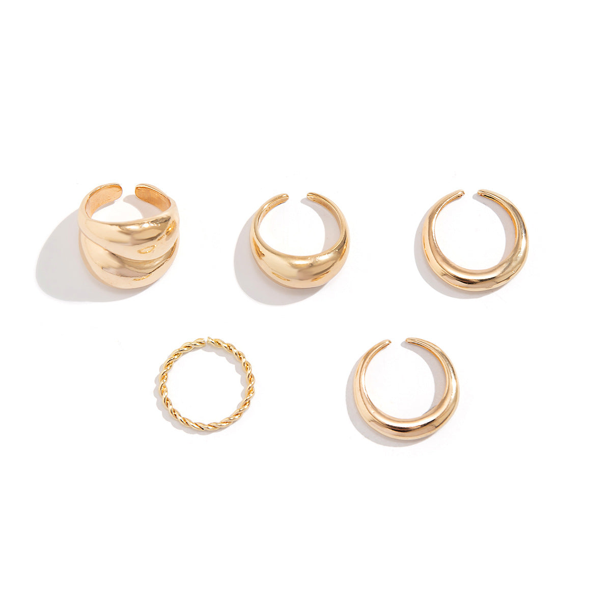 Minimalist Geometric Alloy Plated Ring for Women