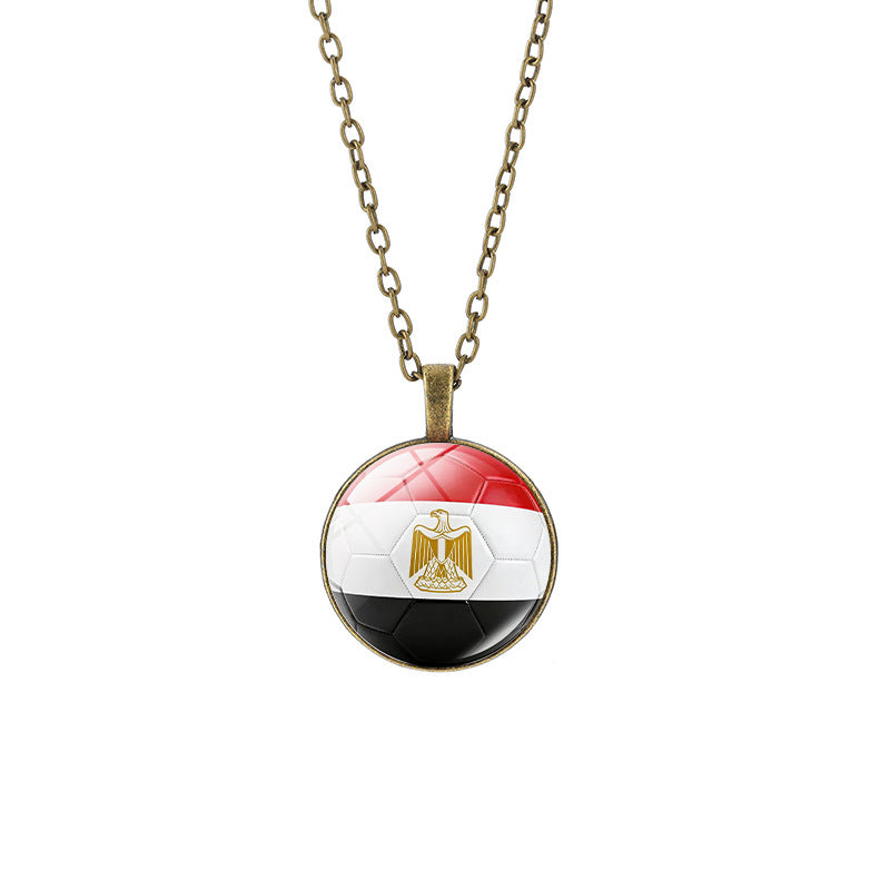 Sporty Round Geometric Alloy Plated Pendant Necklace with Crystal Charm for Unisex