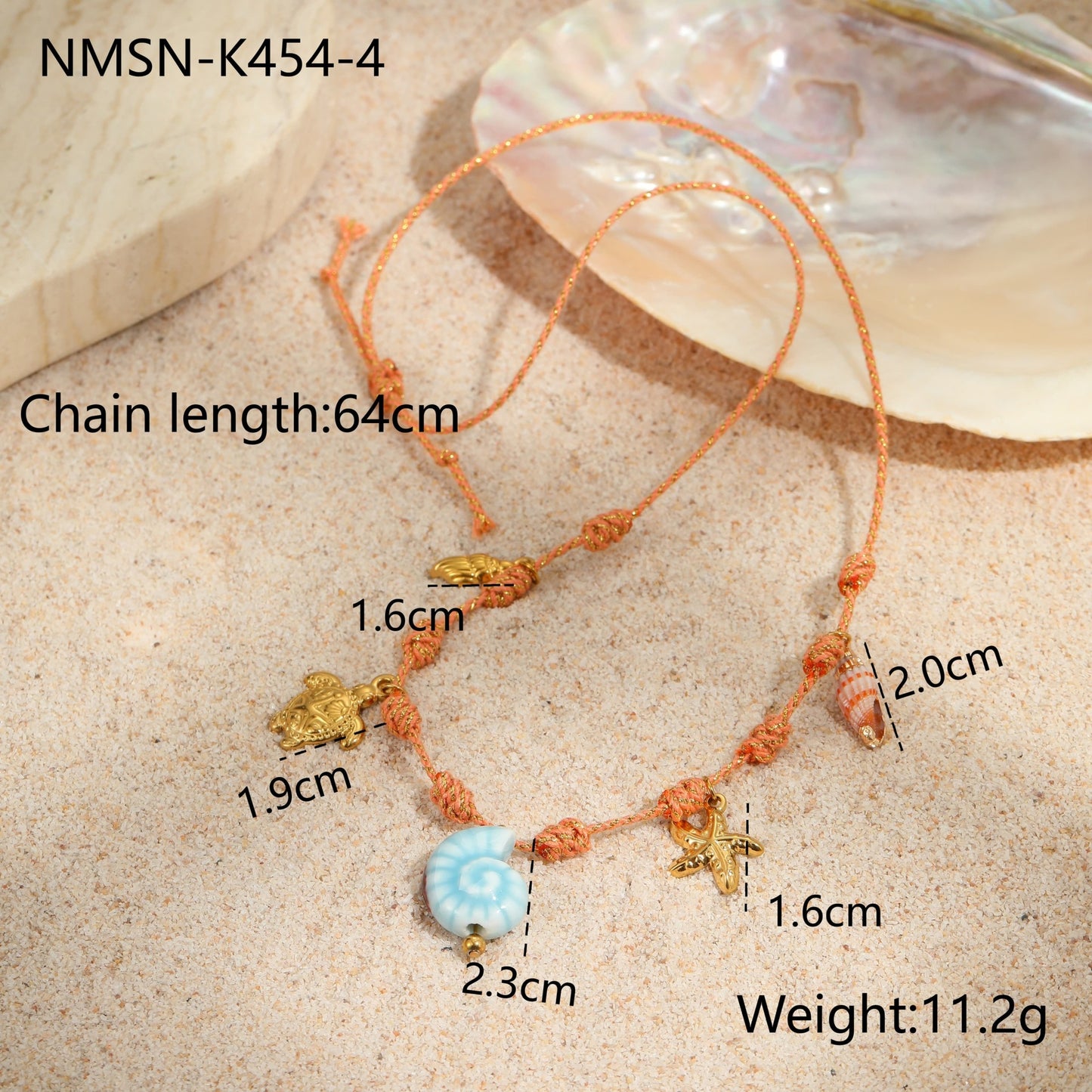 Elegante collana geometrica in acciaio inossidabile ispirata all'oceano con finitura placcata per donna