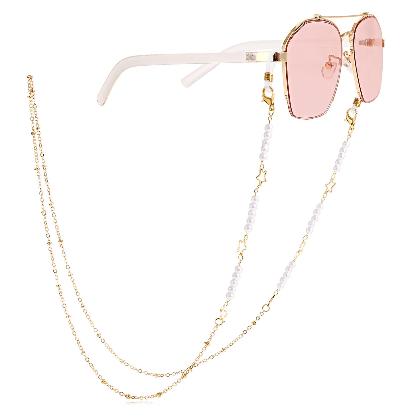 Streetwear Hollow Star Ball Chain Mask Holder for Women