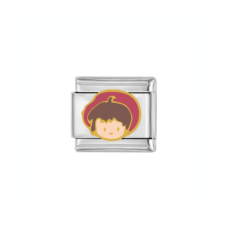Sweet Cartoon Plated Stainless Steel DIY Charm Bar Bracelet Unisex