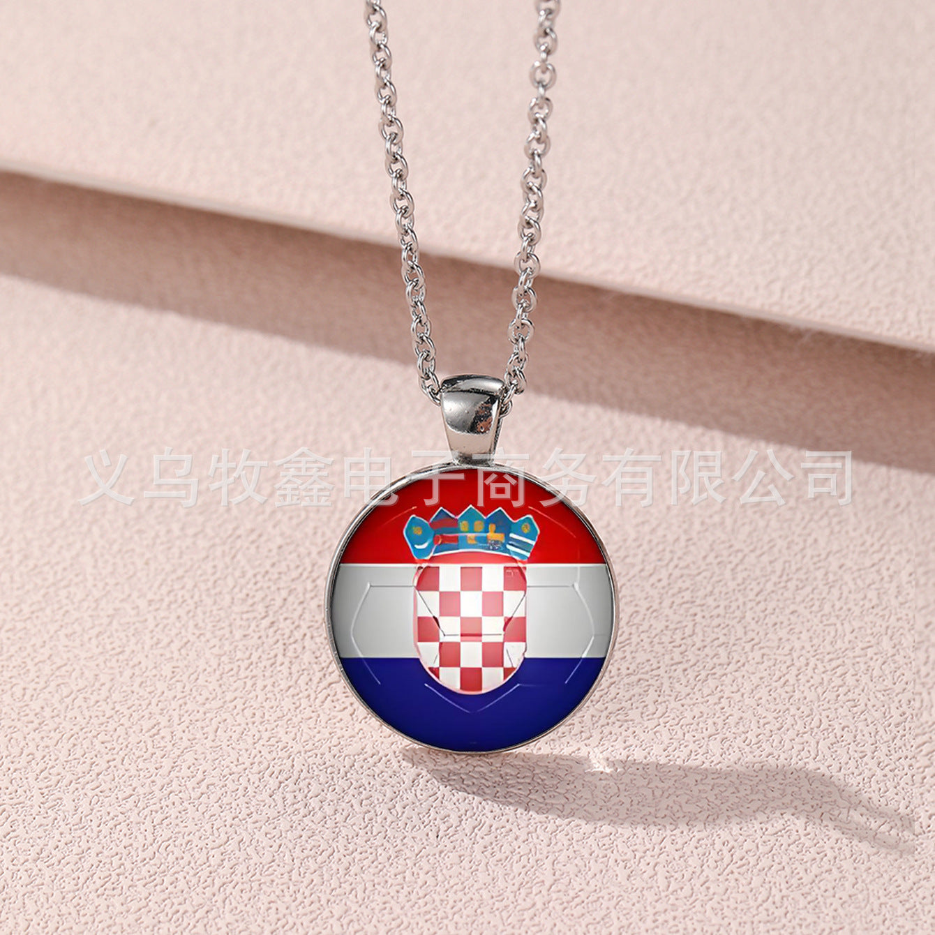Geometric Cartoon Alloy Pendant Necklace Unisex World Cup Commemorative Jewelry