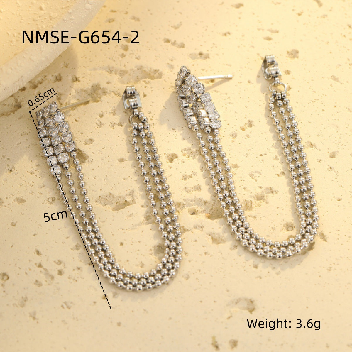 Pendientes de Acero Inoxidable Vintage con Circonitas y Baño de Oro de 18K para Mujer