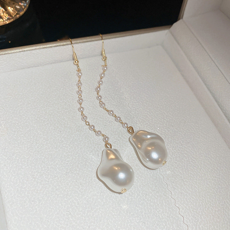 Eleganti Orecchini Pendenti Floreali con Perle e Strass in Argento 925, Stile Lusso Artigianale da Donna