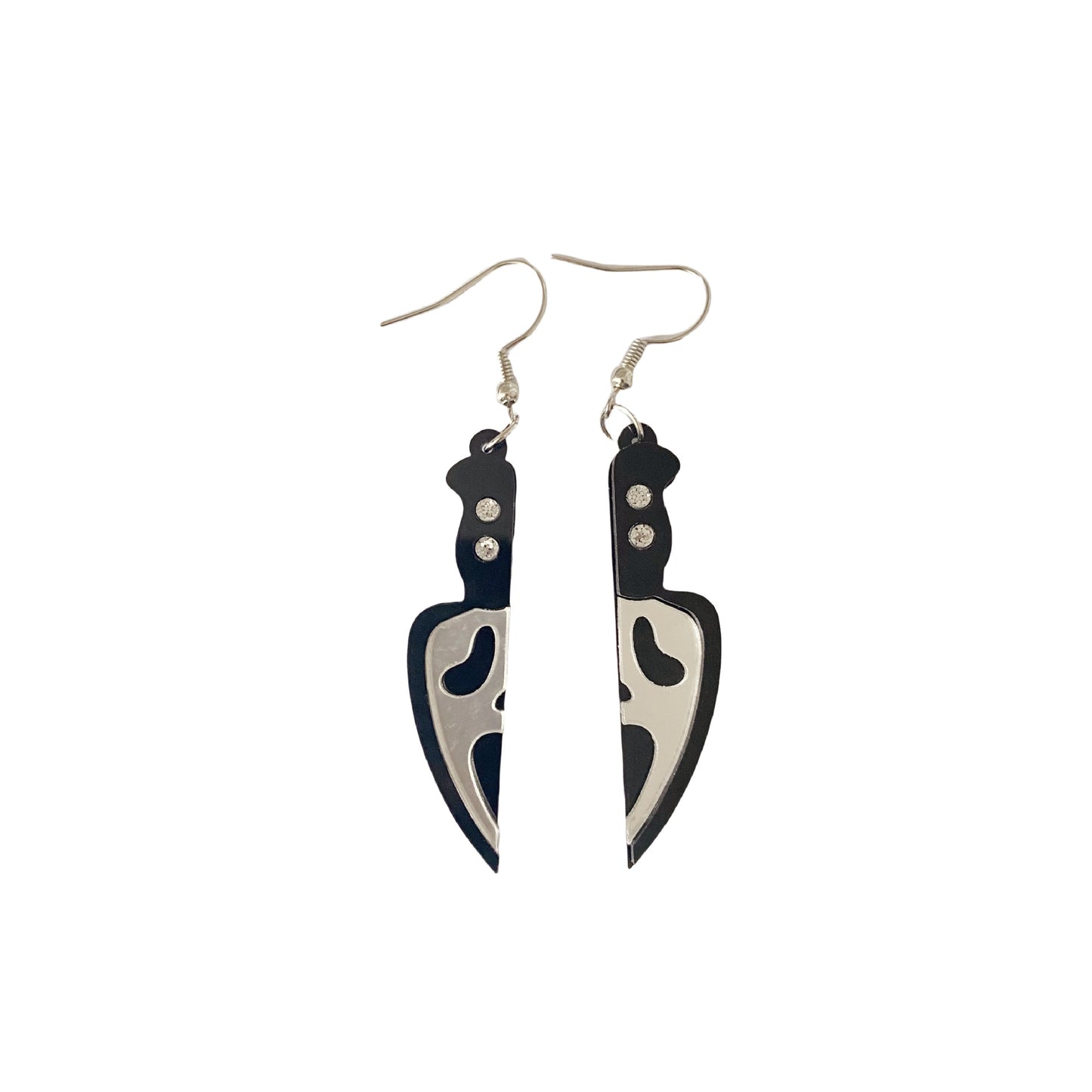 Pendientes oscuros góticos de acrílico con forma de daga geométrica para mujer, con acabado artesanal
