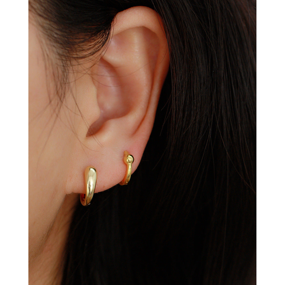 Pendientes Trepadores Geométricos Minimalistas de Plata de Ley 925 para Mujer y Hombre — Joyería de Moda Diaria en Tono Frío con Acabado Bañado