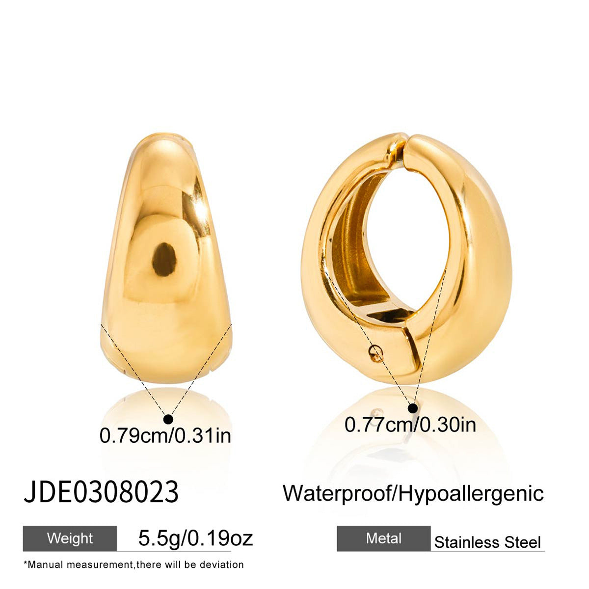 Elegant Geometric Elephant Rhinestone Inlay Plated Stainless Steel Earrings for Women