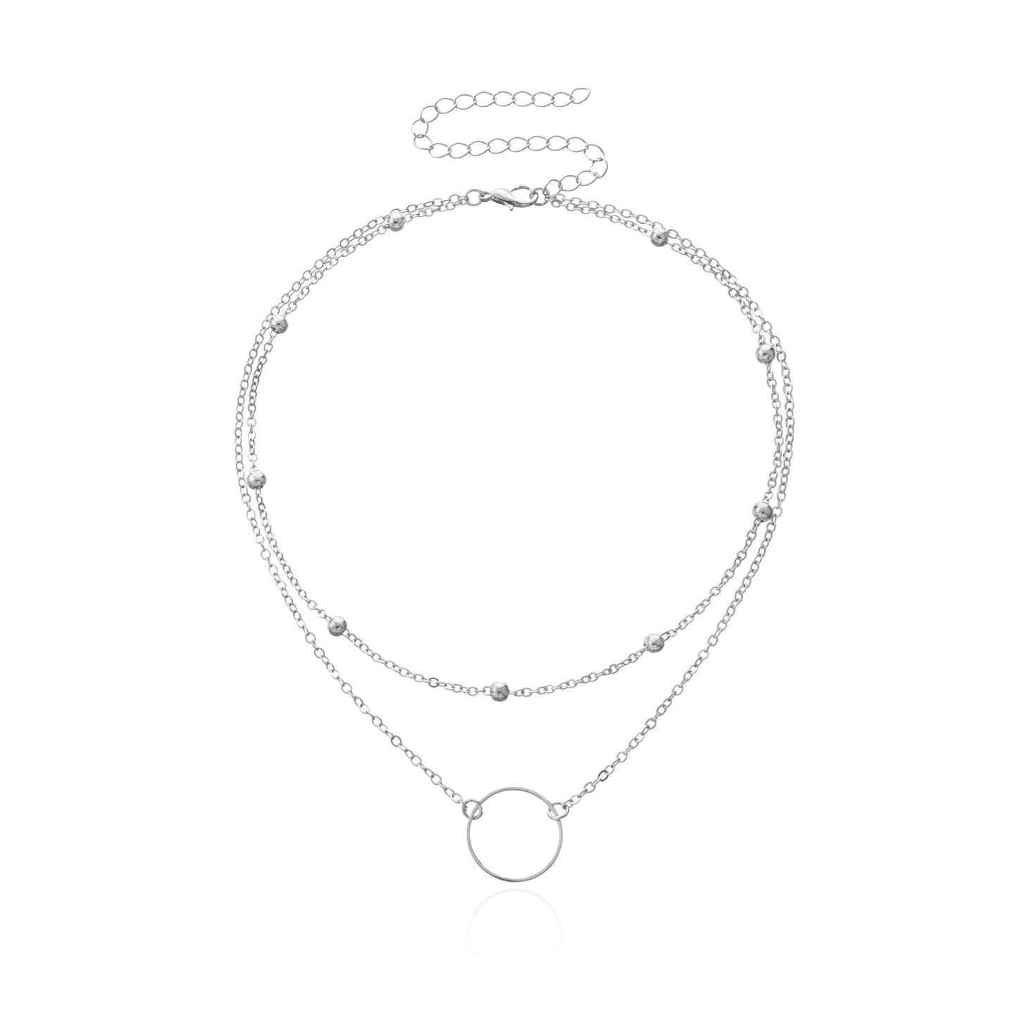 Minimalist Geometric Alloy Cross Chain Necklace for Women