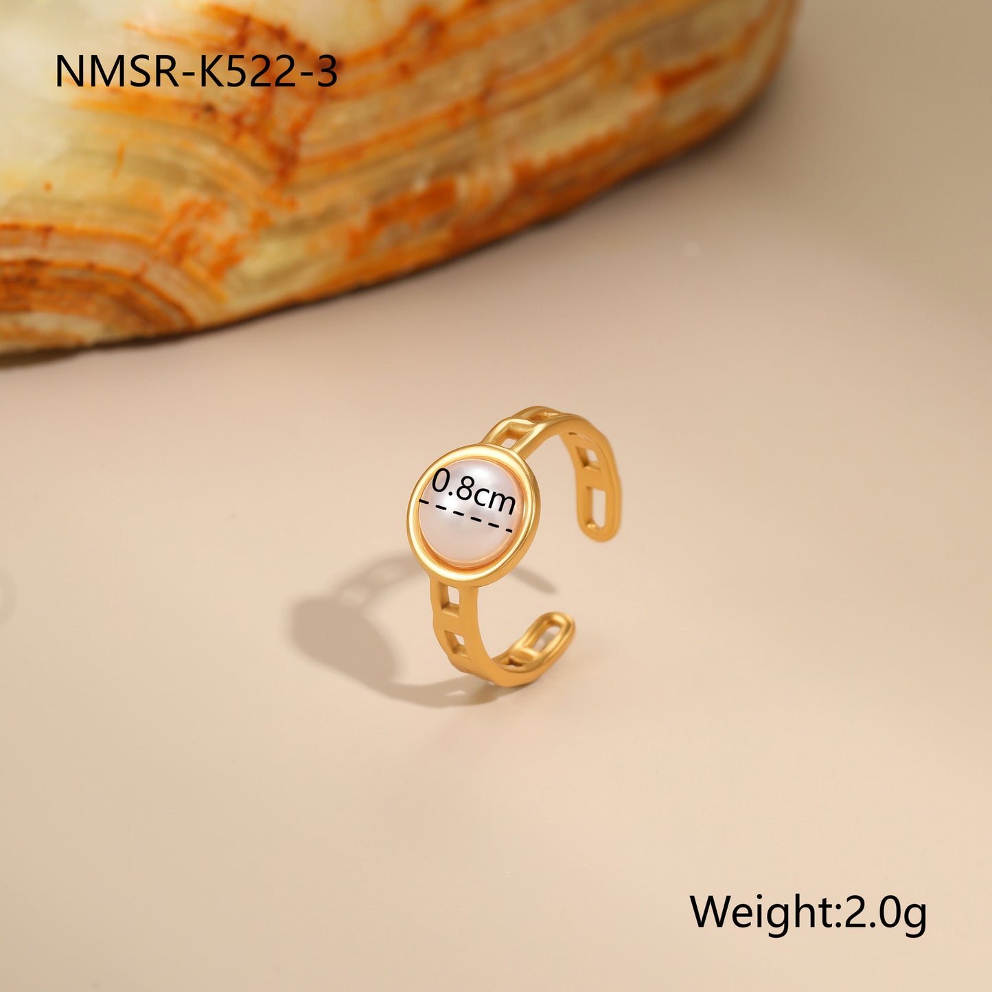 Anillo de acero inoxidable geométrico minimalista con acabado chapado, joyería de moda para mujer con banda abierta