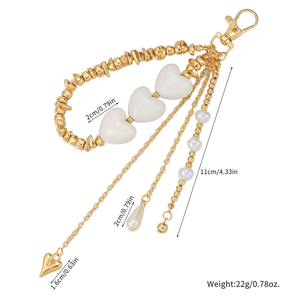 Minimalist Sweet Heart Teardrop Acrylic Keychain with Plated Finish for Women