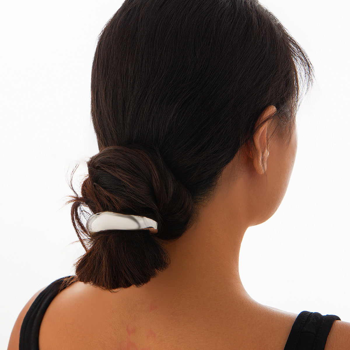Fermacapelli geometrico quadrato minimalista in lega con finitura placcata da donna
