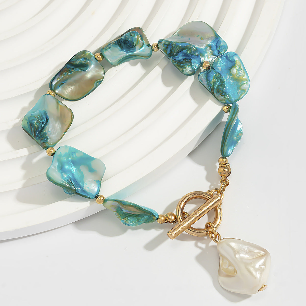 Collana pendente a stella con conchiglia minimalista in lega di zinco con finitura placcata da donna