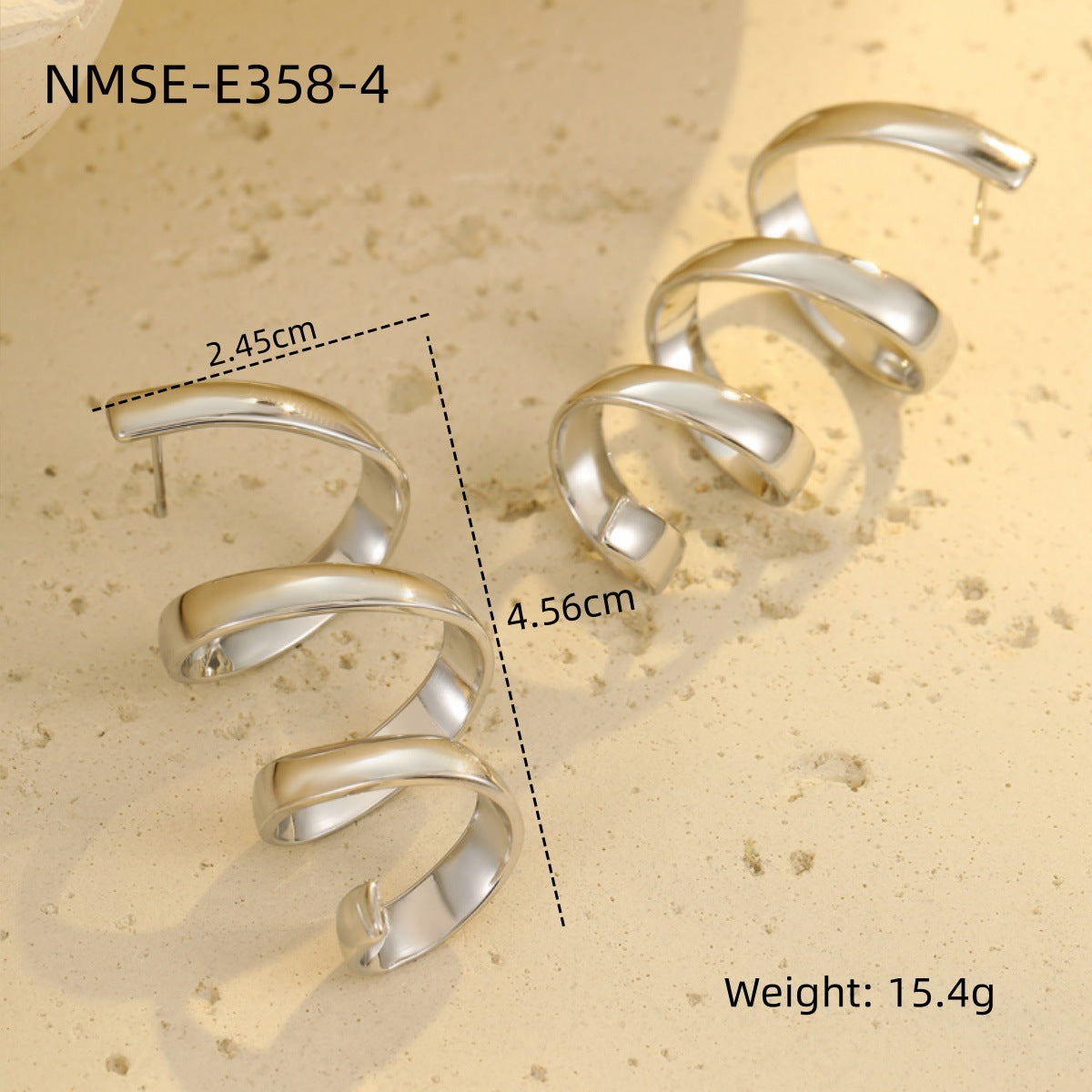 Minimalist Retro Spiral Geometric Stainless Steel Ear Studs for Women with Plated Finish