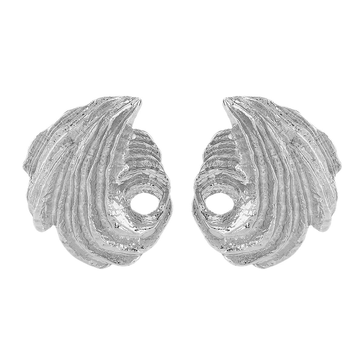Pendientes de aleación con diseño geométrico irregular creativo, estilo retro y acabado chapado para mujer