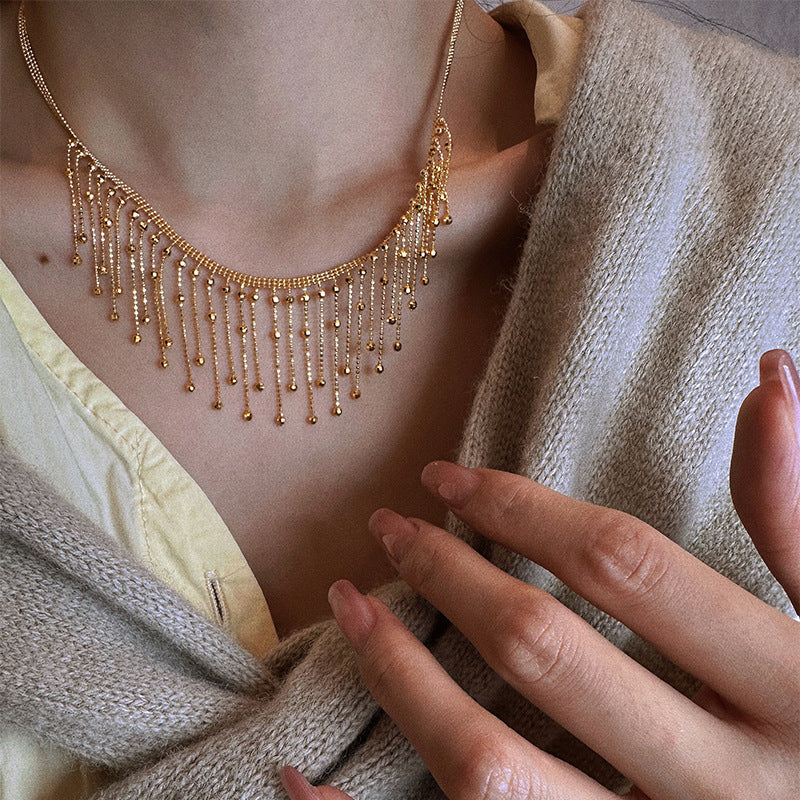 Collana con Pendente Nappa Minimalista da Donna, a Forma Geometrica, Placcata Rame, Catenina per Clavicole