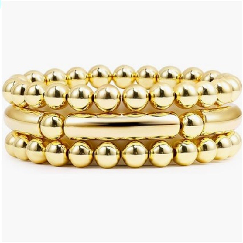 Minimalist 12mm Geometric Round Acrylic Bead Stretch Bracelet Unisex Stackable Jewelry