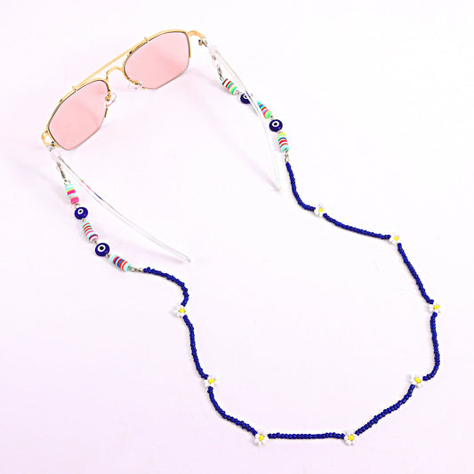 Colorful Resin Bead Floral Eyewear Chain for Women