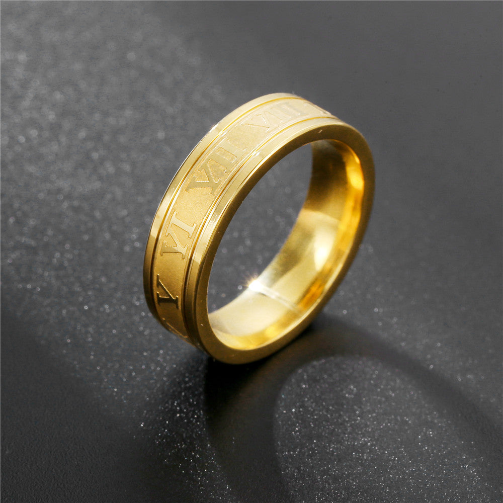 Minimalist Business Heart Titanium Steel Plated Ring for Unisex