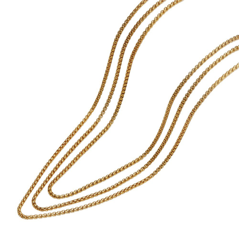 Geometric Stainless Steel Plated Necklace with Alloy Pendant for Men and Women