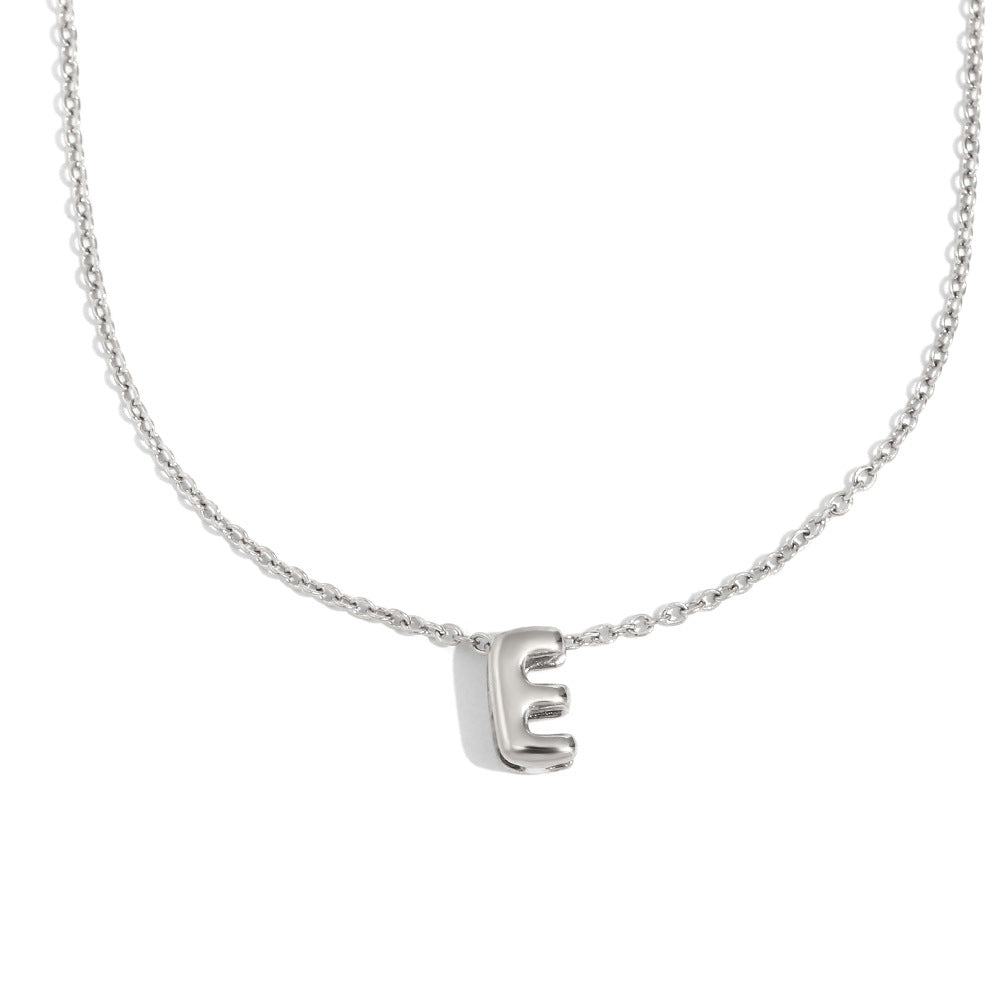 Fashionable Minimalist Letter Pendant Necklace in Stainless Steel with 18K Gold Plating for Women