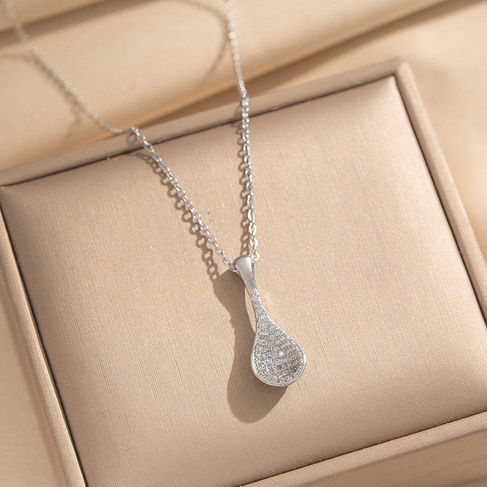 Collar Minimalista con Colgante de Ola y Geométrico para Mujer en Acero de Titanio con Chapado en Oro de 18K, Cadena Hipoalergénica para Clavícula con Motivos de Corazón y Lazo