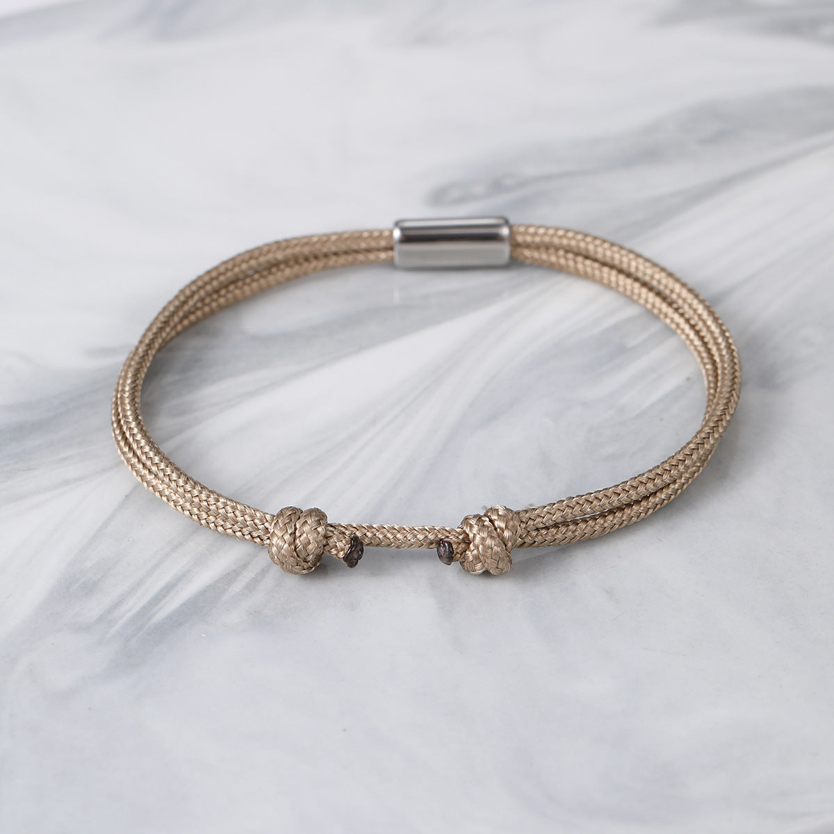 Elegant 18K Gold Plated Titanium Steel DIY Woven Adjustable Bracelet Charm Bar