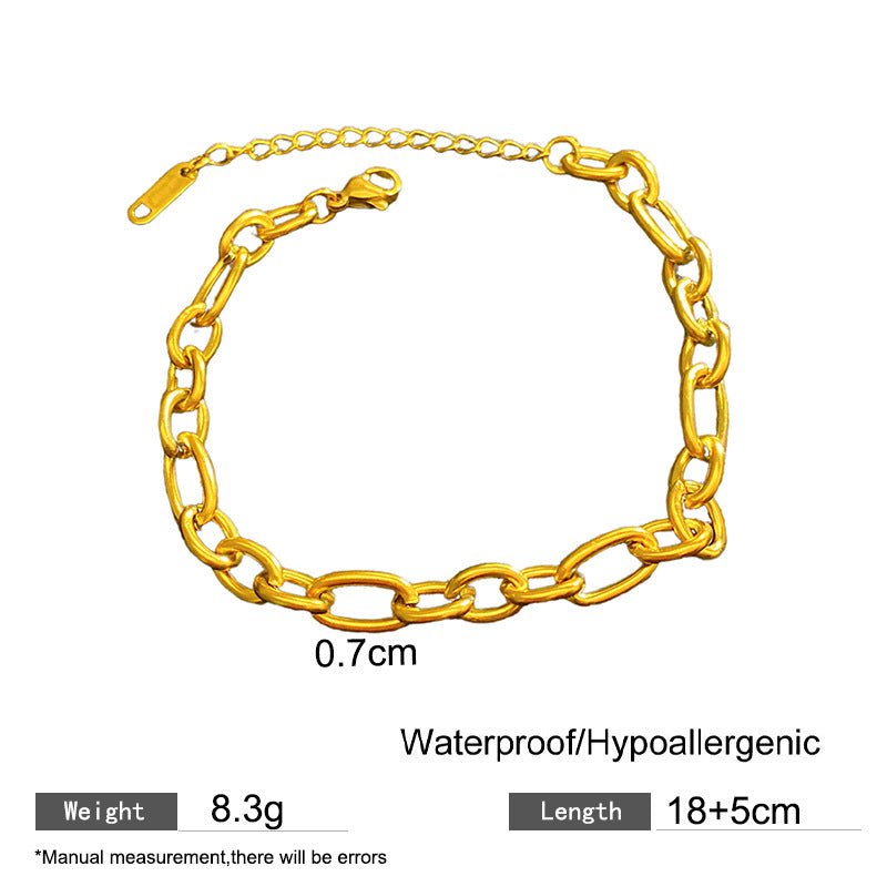 Hip-hop Titanium Steel Rope Cuban Link Chain Necklace with Heart Geometric Pendant PVD Plated Unisex