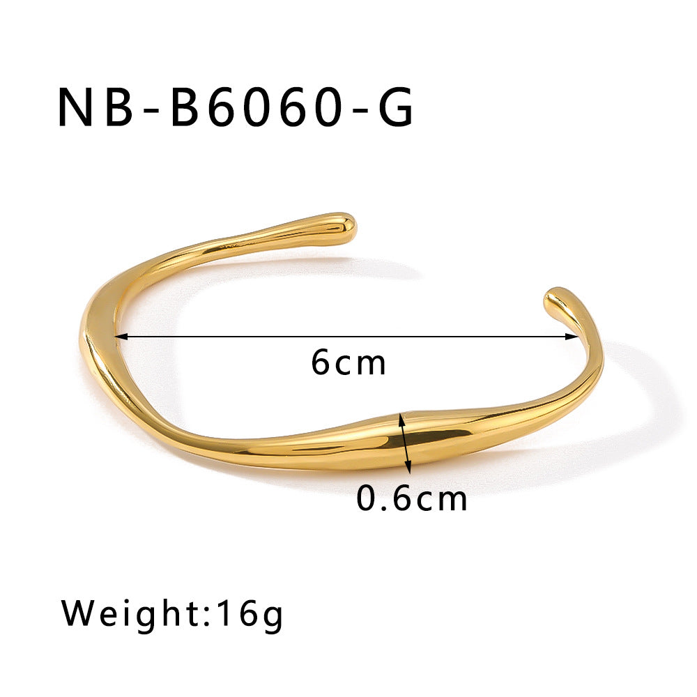 Vintage Ins Style 18K Gold Plated Stainless Steel Bracelet with Zircon Stars and Hearts for Women
