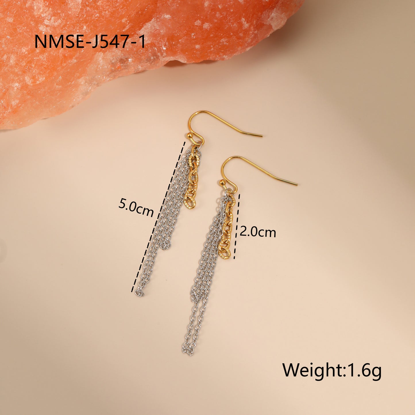 Collana geometrica alla moda in acciaio inossidabile con finitura placcata per donna