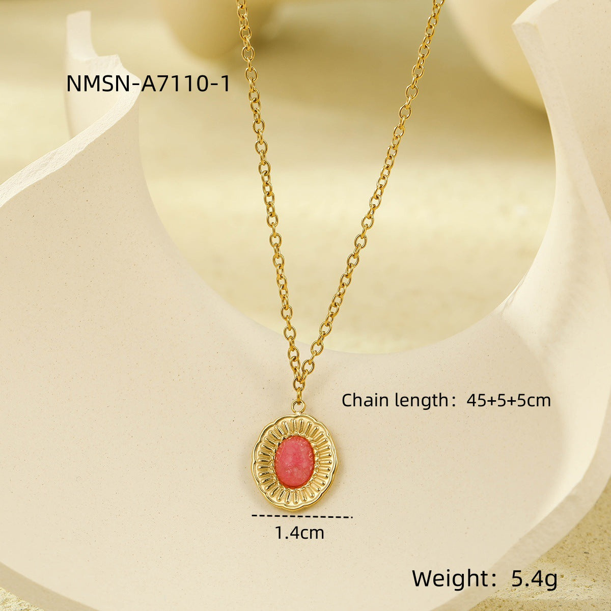 Collar con colgante de acero inoxidable de forma ovalada de moda con incrustaciones de diamantes de imitación para mujer, acabado chapado, cadena de clavícula minimalista