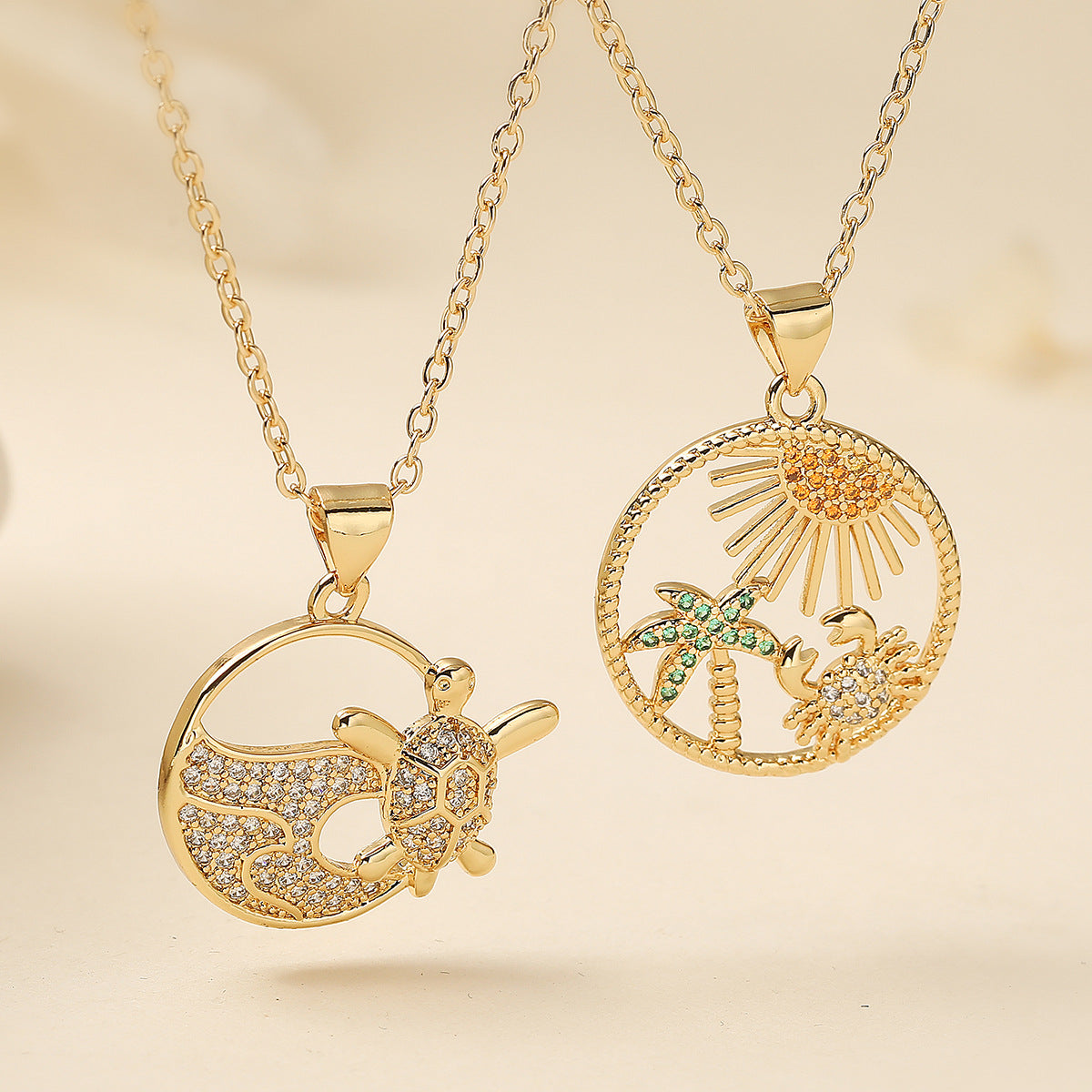 Minimalist Geometric Animal Brass Pendant Necklace for Women
