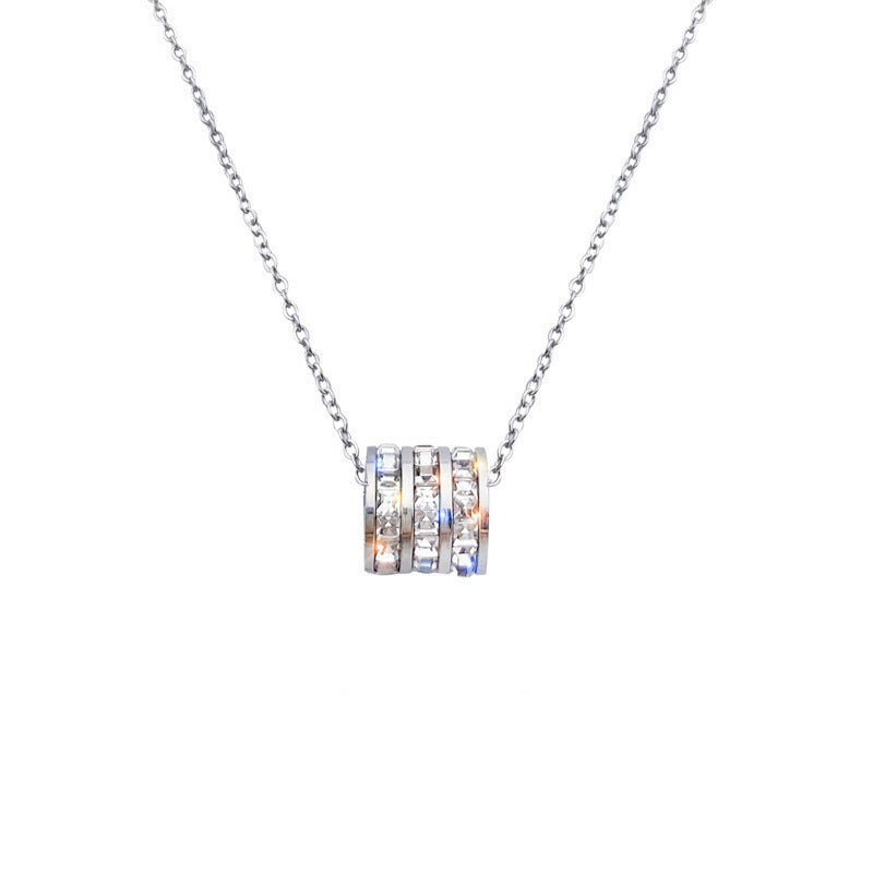 Minimalist Titanium Steel Plated 18K Gold Silver Rose Gold Clavicle Necklace with Irregular Shape Design
