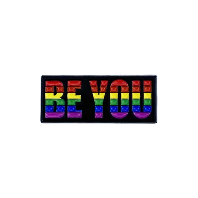 Rainbow Series Letter Zinc Alloy Baking Varnish Brooch Set