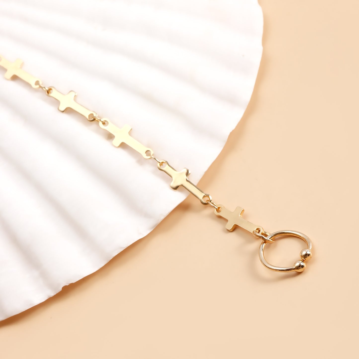 Ethnic Geometric Cross Plated Alloy Nose Ring for Unisex