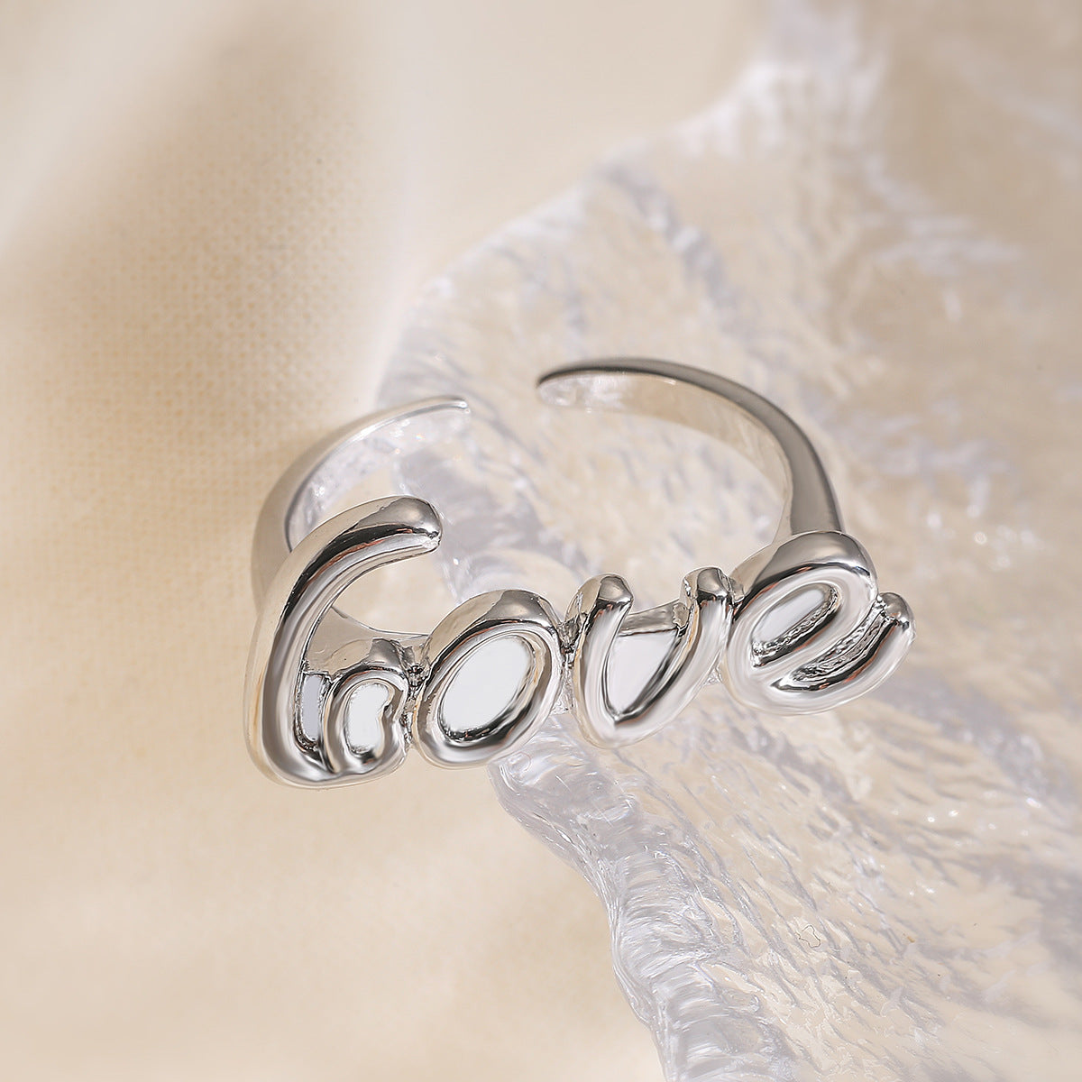 Minimalist Geometric Open Ring for Women Made of Brass with Real Gold Plating, Irregular Design