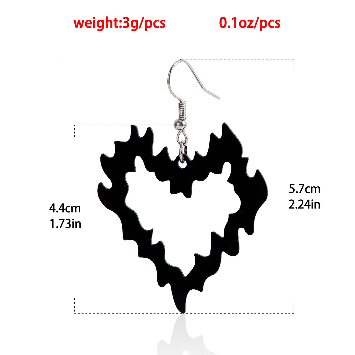Fashion Resin Hollow Heart-Shaped Earrings with Plated Finish for Women