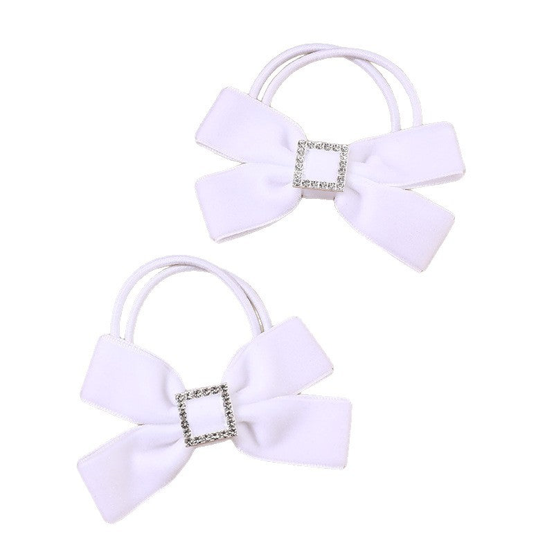 Minimalist Cartoon Bow-Shaped Fabric Hair Tie for Kids with Macaron Color Accents