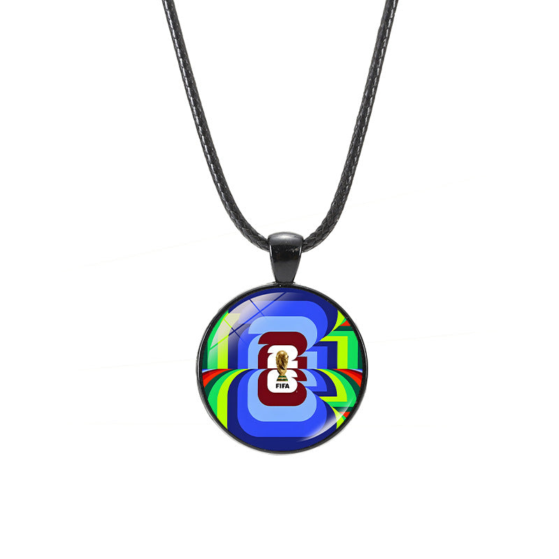 Sporty Geometric Crystal Alloy Pendant Necklace Unisex Casual Leather Cord