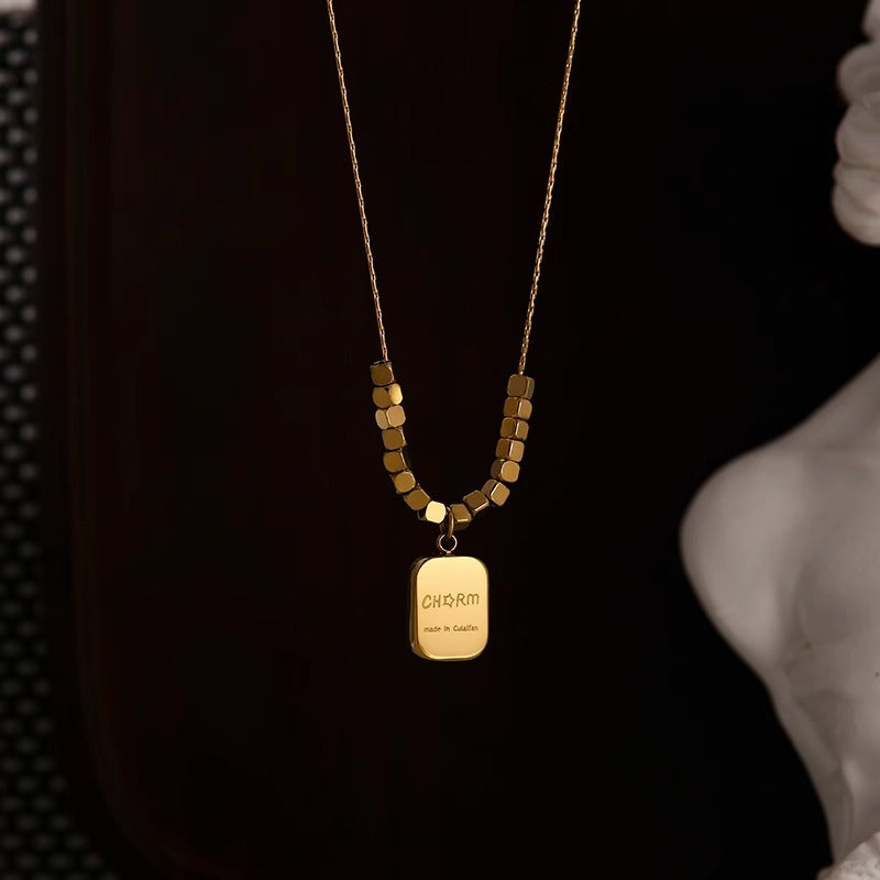 Minimalist Animal-Shaped Titanium Steel Pendant Necklace with Plated Finish for Women