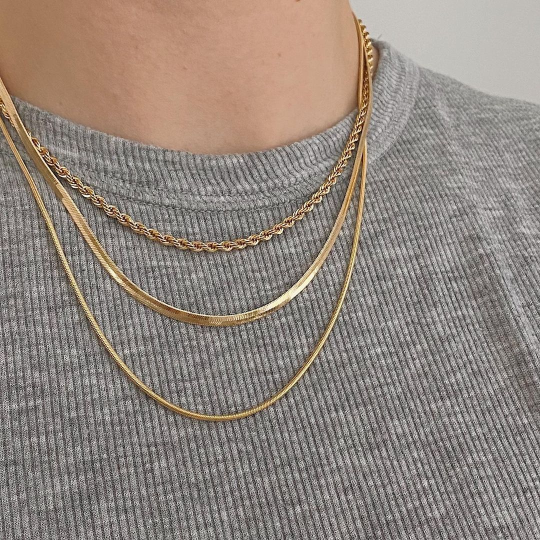 Barra de abalorio de cadena de cuerda chapada en acero de titanio minimalista hip-hop unisex