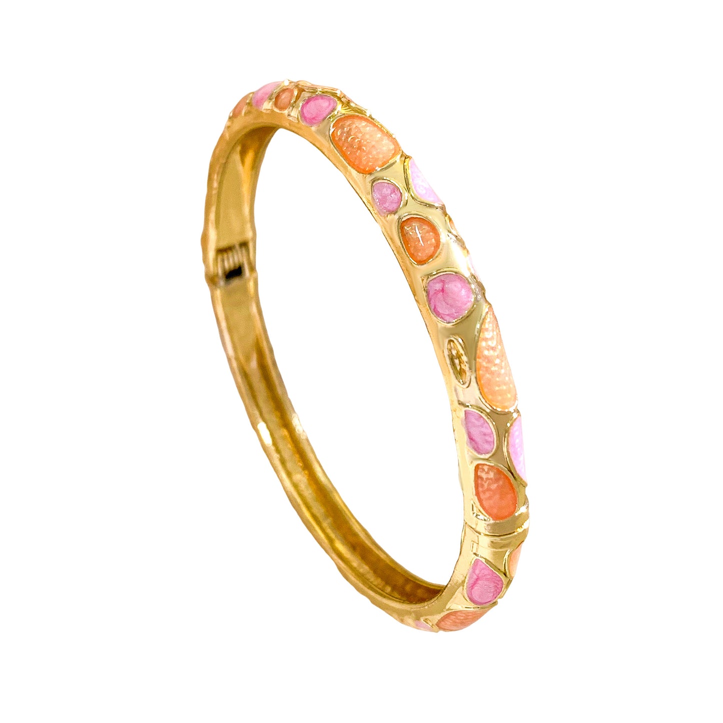 Bracciale in lega smaltato a pois alla moda con intarsio di strass