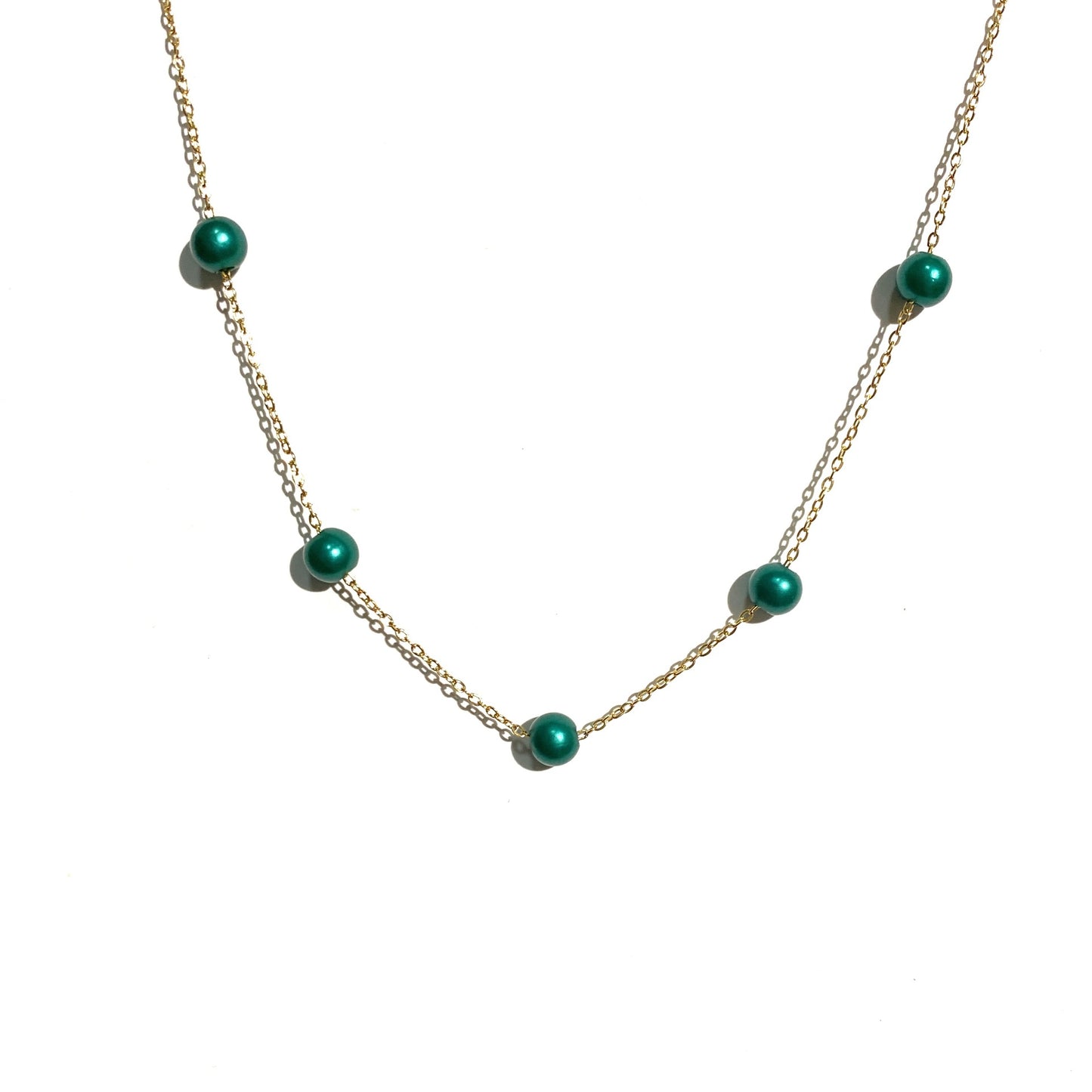 Minimalist Luxury Geometric Pearl Ball Chain Necklace for Women