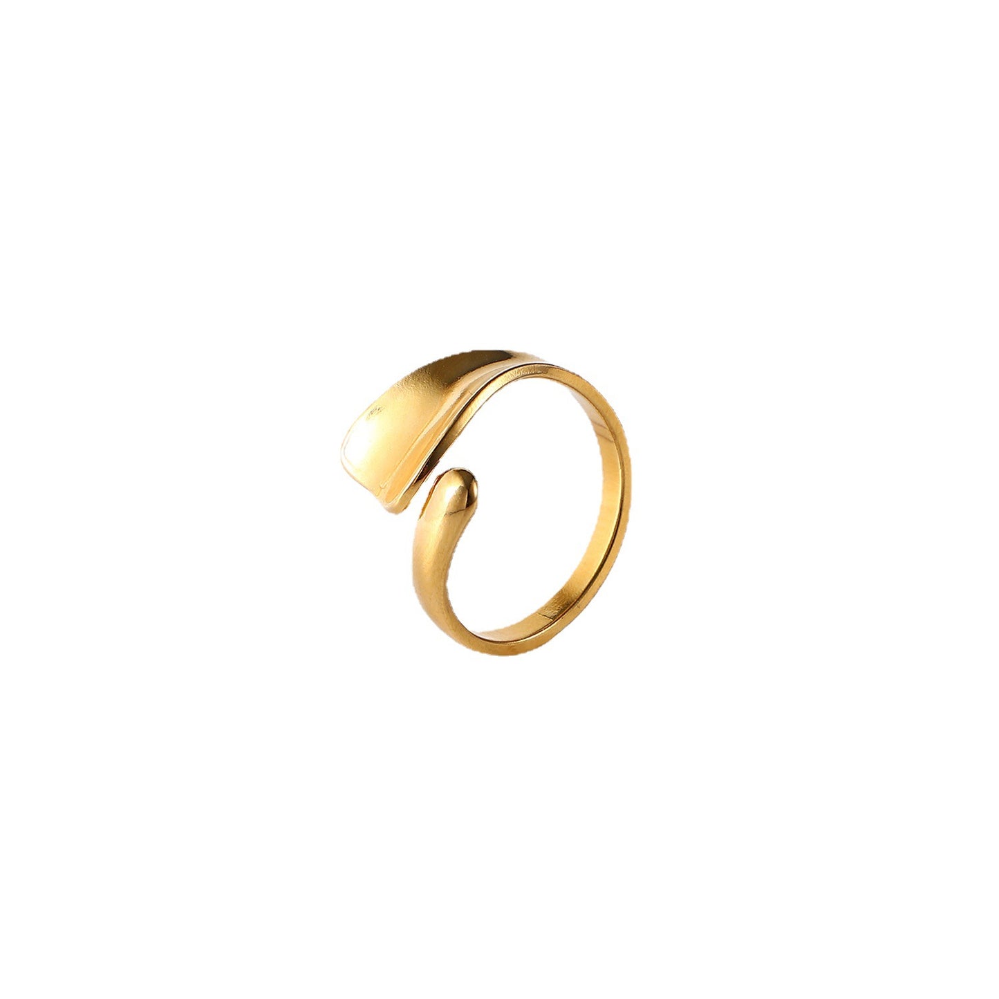 Geometric Irregular Open Ring for Women in Titanium Steel with 18K Gold Plating