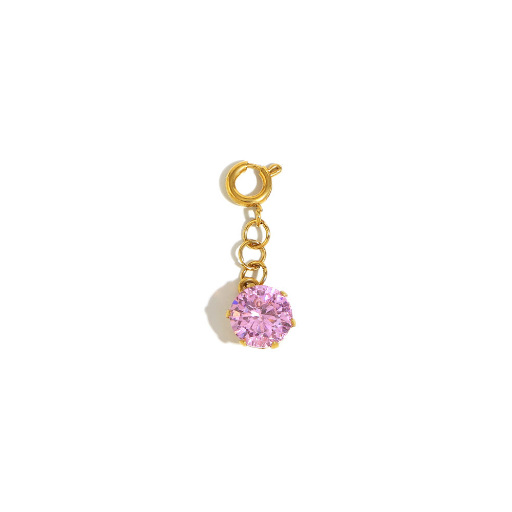 Geometric Heart Pendant with Spring Clasp in Stainless Steel Plated with 18K Gold for Fashionable Office Wear