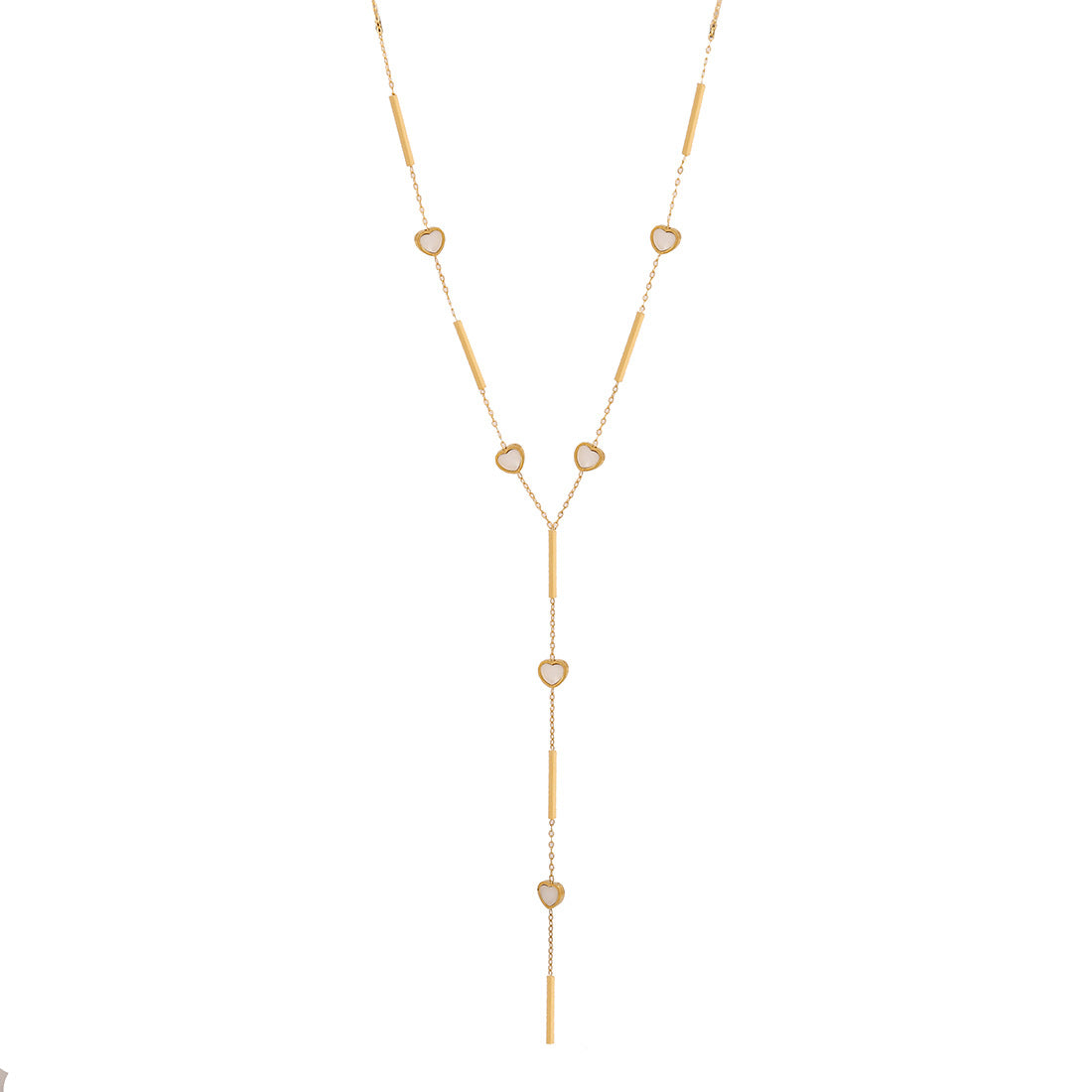 Fashion OL Style Heart-Shaped Stainless Steel Y-Necklace with Plated Finish for Women